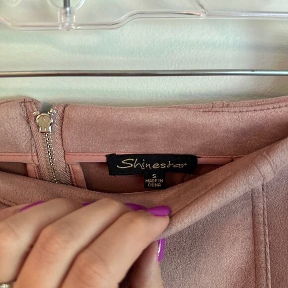 EUC Shinestar pink mauve suede Skirt, women’s small - Picture 2 of 5